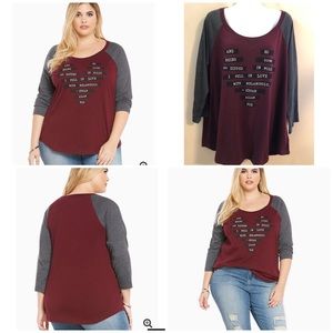 NWT Torrid Size 1 Raglan